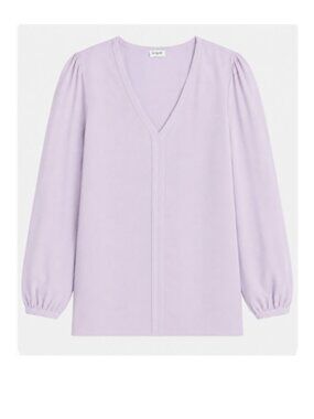 J Crew Factory‎ Printed V-neck Top - Lilac - Size M - NWT